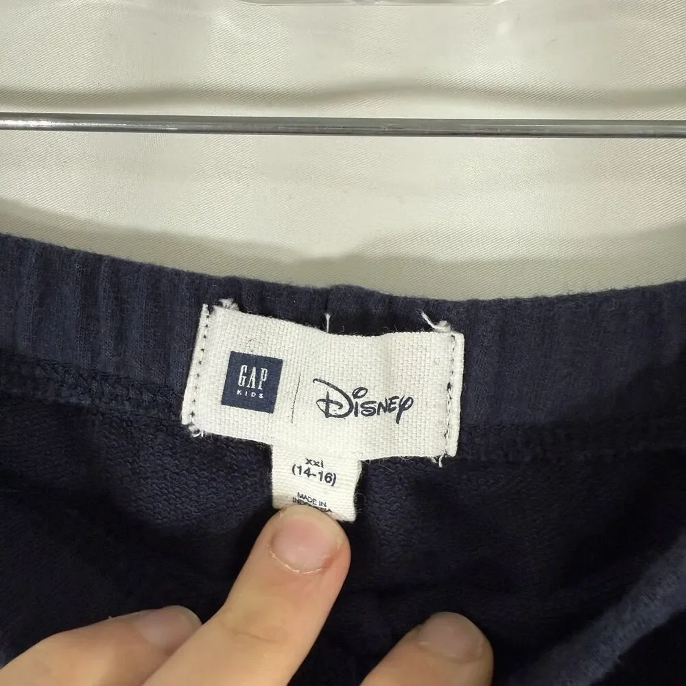 Gap Disney Sweatpants Girls XXL 14-16 Blue Navy Pull On Cotton Blend